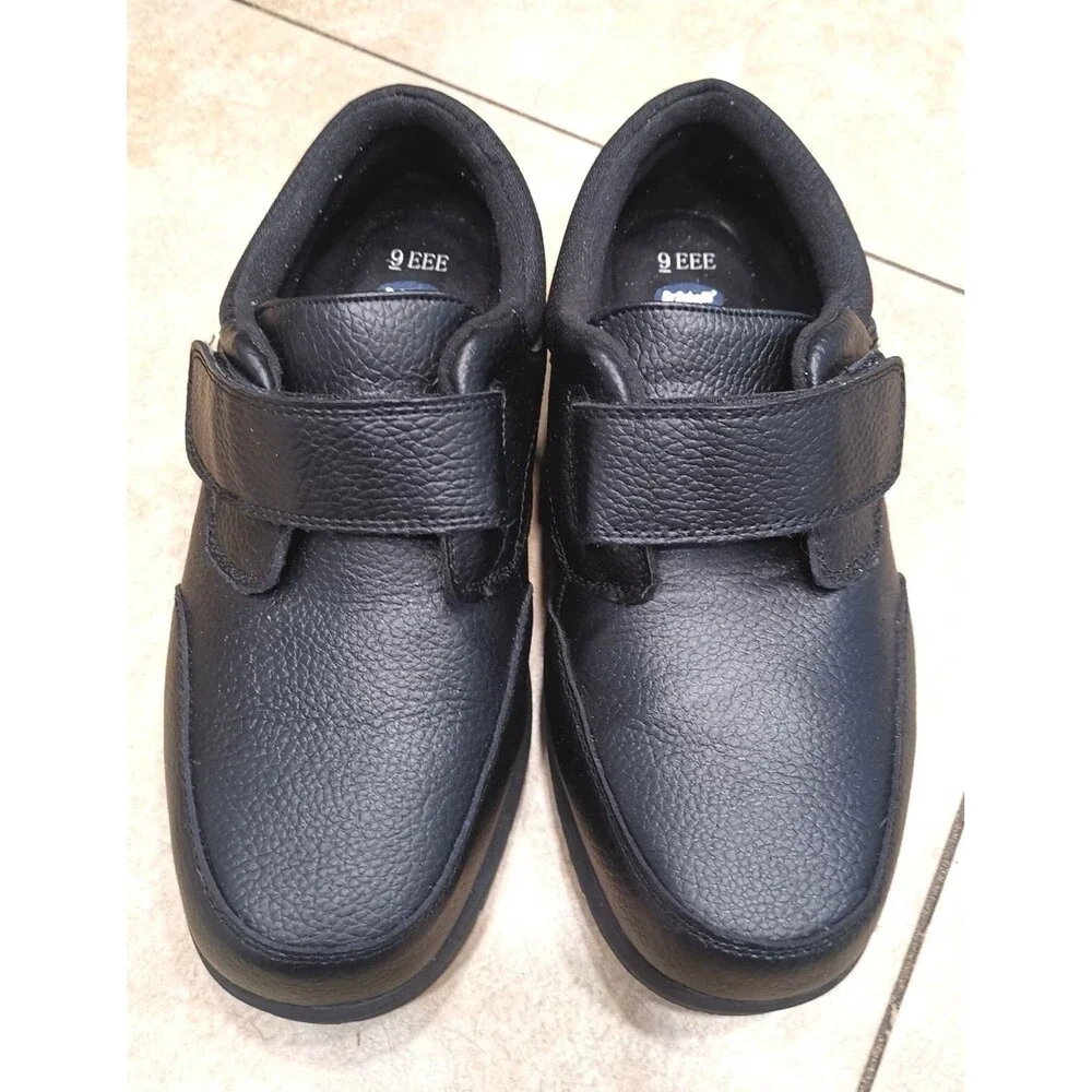 Men's Dr Scholl's Coast Therapeutic Casual Black Leather Shoes Size 9 EEE Width